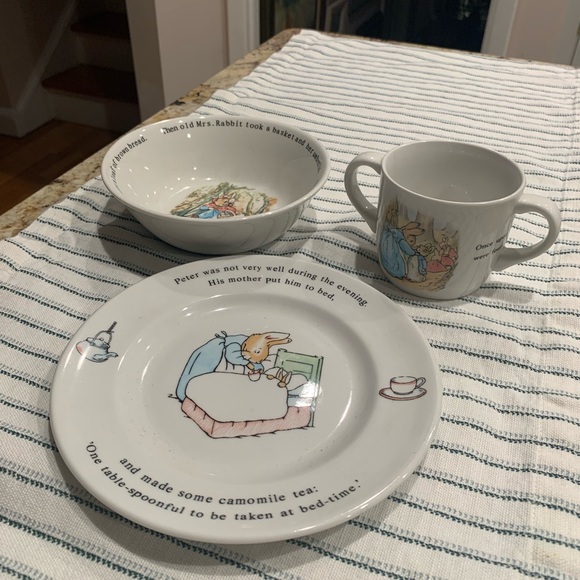 Vintage WedgewoodEngland Peter Rabbit BeatrixPotter Porcelain Plate set